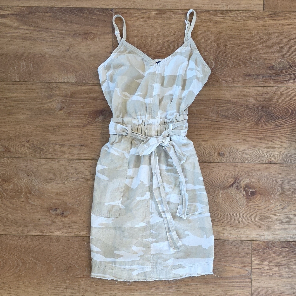 Splendid Beige Camouflage Mini Dress